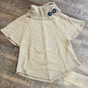 Women's Tan Sweater with Button Detail